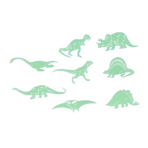 JUMPLAWN 4Satz Leuchtende Dinosaurier Wandaufkleber Teilig Fluoreszierende Tier Dekoration für Kinderzimmer und Wohnräume Kreative Wandgestaltung mit Grün von JUMPLAWN