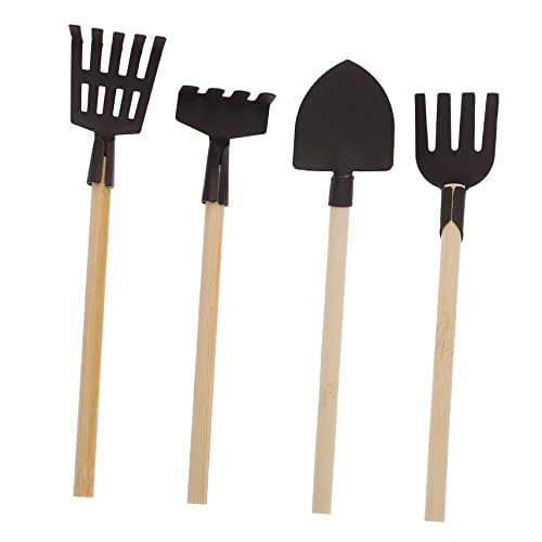 JUMPLAWN 4Stücke Mini Gartenwerkzeug Set Teiliges für Fantasievolles Ausgrabungswerkzeug aus Premiummaterialien für Kreative Gartenpflege und Dekoration im Mini Haus oder Feengarten von JUMPLAWN