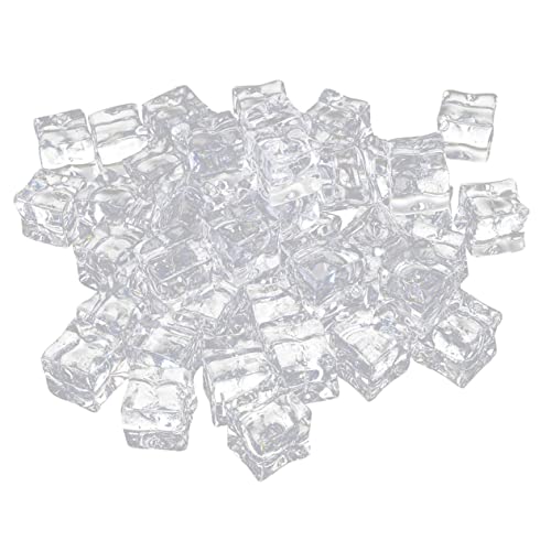 JUMPLAWN 50Stücke Eiswürfel Realistische Transparente Fake Ice Cubes für Fotografie Bastelprojekte und Dekoration Unregelmäßige Form Leicht und Langlebig für Kreative von JUMPLAWN