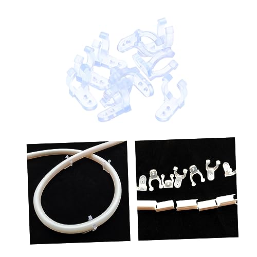 JUMPLAWN 50Stücke LED Rope Light Clips Pack Klare PVC Halterungen für Runde Lichter Langlebig und Wiederverwendbar für Innen und Außenanwendungen Installieren für Partys von JUMPLAWN