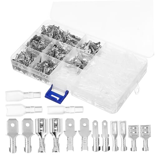 JUMPLAWN 540 Stk Teiliges Männlich Weiblich mit Aufbewahrungsbox Langlebige Elektrische Kabelverbinder Vielseitig Einsetzbar für Auto Audio DIY Einfache Montage durch Crimpen von JUMPLAWN