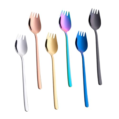 JUMPLAWN 6 Stück Teiliges Sporks Multifunktionale Löffel für Desserts und Nudelgerichte Leicht und Tragbar für Zuhause und Unterwegs JUMPLAWN 6 Stück Teiliges Sporks Multifunktionale Löffel für Desserts und Nudelgerichte Leicht und Tragbar für Zuhause und Unterwegs von JUMPLAWN