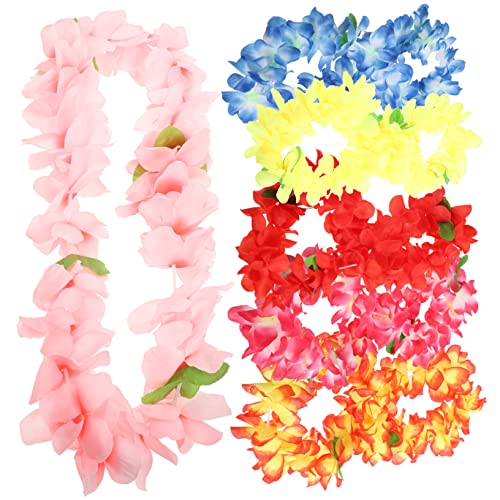 JUMPLAWN 6Stücke Hawaiianische Blumenkette Upgrade Tropische Dekoration für Beach Party Luau Feiern Leis Girlanden und Hellrosa JUMPLAWN 6Stücke Hawaiianische Blumenkette Upgrade Tropische Dekoration für Beach Party Luau Feiern Leis Girlanden und Hellrosa von JUMPLAWN