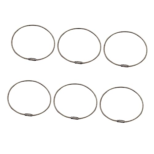 JUMPLAWN 6stücke Hängehaken Für Tintenfischknochen Edelstahl Drahtseilring Silber Tintenfischknochenhaken Mit Drahtseilring Zum Aufhängen Drahtring Für Obst Gemüse von JUMPLAWN