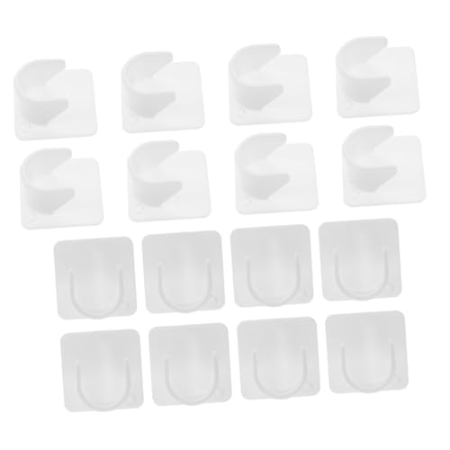 JUMPLAWN 8Paare Duschstangenhalter Selbstklebend ohne Bohren Stabiler Vorhanghaken für Badezimmer und Küche Starke Fixierung Installieren von JUMPLAWN