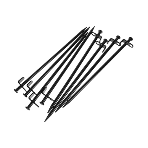 JUMPLAWN 8Stücke Lange Stahlzeltheringe Robuste Erdanker für Camping Vordach und Outdoor für Strand und Rasen Hohe Haltekraft und Tragbar von JUMPLAWN