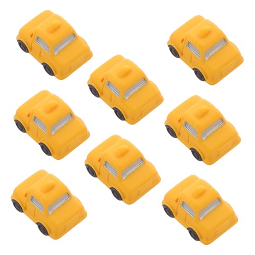 JUMPLAWN 8stücke Miniatur-gelbes-Taxi-Figurine-Auto-Spielzeug-Fahrzeug-Ornament-stadtstraßen-DIY-straßenszene-Modell-Decor von JUMPLAWN
