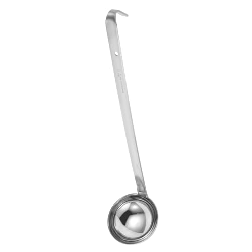 JUMPLAWN Edelstahl Suppenkelle mit Langem Haken Hitzebeständig Tiefe Schöpfmulde für Präzises Servieren von Suppe Soße Multifunktional Spülmaschinengeeignet Küchenutensil von JUMPLAWN