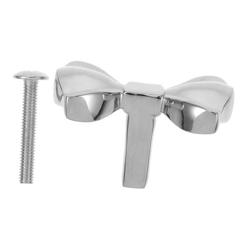 JUMPLAWN Eleganter Bow Shape Schubladengriff aus Messing Vintage Möbelgriff für Kommode Kleiderschrank Vielseitiger Türknauf mit Einfachem Einbau Pflegeleicht Modisches Design in Silber JUMPLAWN Eleganter Bow Shape Schubladengriff aus Messing Vintage Möbelgriff für Kommode Kleiderschrank Vielseitiger Türknauf mit Einfachem Einbau Pflegeleicht Modisches Design in Silber von JUMPLAWN