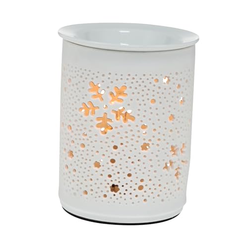 JUMPLAWN Elektrische Aromatherapie Duftlampe mit Keramik hohlkörper Aromawärmer und Nachtlicht für Raumluft Dekorativer Duftölbrenner für Schlafzimmer Spa Yoga und Wohnräume von JUMPLAWN