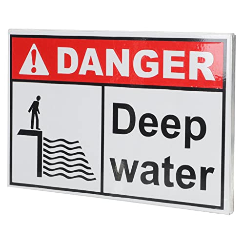 JUMPLAWN Tiefwasserschild Warnschild für Teiche und Seen für Kinder und Erwachsene Wetterfestes Metall Leicht und Tragbar von JUMPLAWN