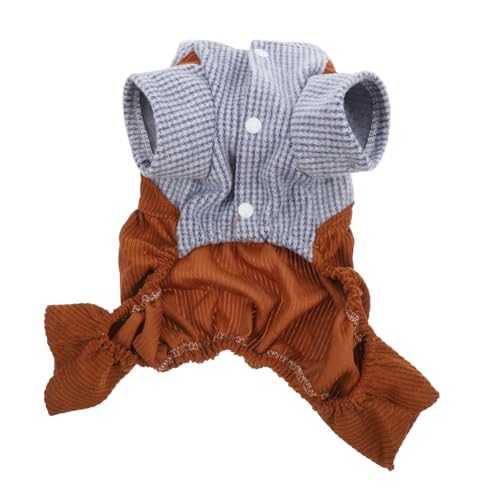 JUMPLAWN Gestreifte Haustier Latzhose Warmes Hundekostüm Weiches Overalls Bequeme Kleidung für Kleine Hunde Outdoor Spaß von JUMPLAWN