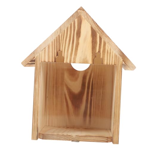 JUMPLAWN Hängendes Holz Vogelhaus mit Fenster Konstruktion für Kleinvögel Vogelbeobachtung und Gartenverschönerung Einfache für Außenbereich von JUMPLAWN