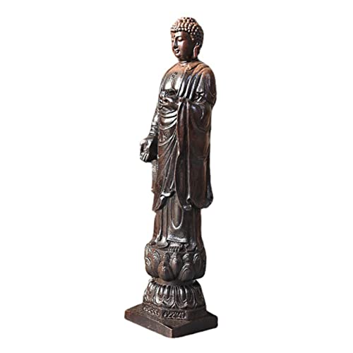 JUMPLAWN Holz Buddha Statue Stehend aus Hochwertigem Agarholz Langlebige Tempeldekoration für Zuhause Gartenfigur oder für Buddhisten von JUMPLAWN