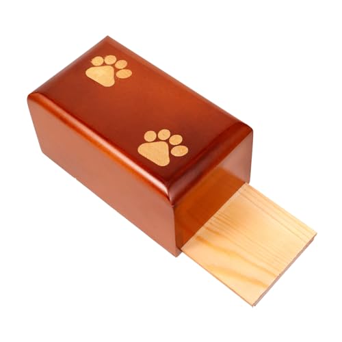 JUMPLAWN Holz Haustier Urne aus Massivem Holz Langlebige Einäscherungsurne für Hunde und Katzen Aschebox zur Würdevollen Aufbewahrung Geeignet für Gedenkstätten und Haustierbestattungen von JUMPLAWN