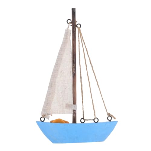 JUMPLAWN Holz Segelboot Modell Mediterrane Dekoration für Küsten und Strand Themen Nautikboot Figur für Segelfans und Kreative Foto Setups von JUMPLAWN
