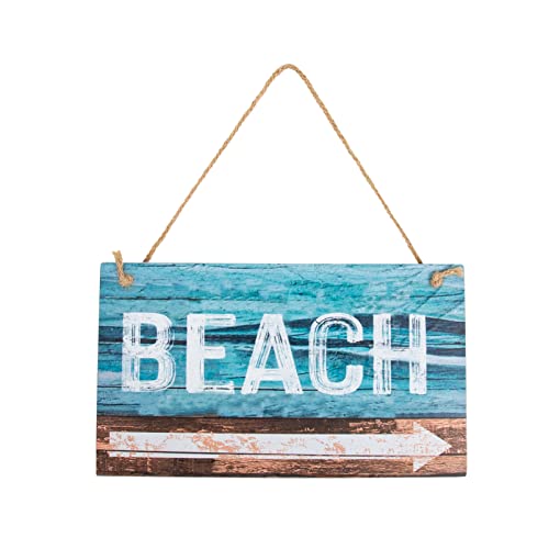 JUMPLAWN Holz Strandzeichen Hängendes Deko Schild für Mediterraner Stil Rustikale Wandkunst für Wohnzimmer und Eingang Perfektes für Strandliebhaber von JUMPLAWN