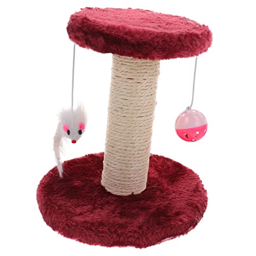JUMPLAWN Katzenkratzbaum mit Sisal und Plüsch Doppelstöckig für Wohnungskatzen Robust und Langlebig Bietet Kratzen und Weinrot JUMPLAWN Katzenkratzbaum mit Sisal und Plüsch Doppelstöckig für Wohnungskatzen Robust und Langlebig Bietet Kratzen und Weinrot von JUMPLAWN