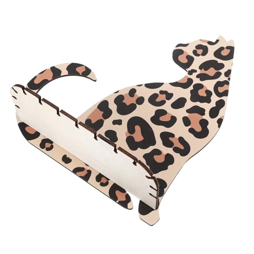 JUMPLAWN Wandregal Aus Holz Katzenförmiges Design Zur Wandmontage Mit Leopardenmuster Dekoratives Regal Für Wohnzimmer Schlafzimmer Arbeitszimmer Robuste Aufbewahrungslösung von JUMPLAWN