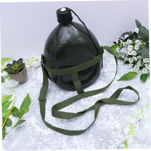 JUMPLAWN Militärische Feldflasche Aluminium Wasserkanne mit Verstellbarem Schultergurt Grün Robuste Outdoor Trinkflasche für Camping Wandern Fahrradfahren und Reise JUMPLAWN Militärische Feldflasche Aluminium Wasserkanne mit Verstellbarem Schultergurt Grün Robuste Outdoor Trinkflasche für Camping Wandern Fahrradfahren und Reise von JUMPLAWN