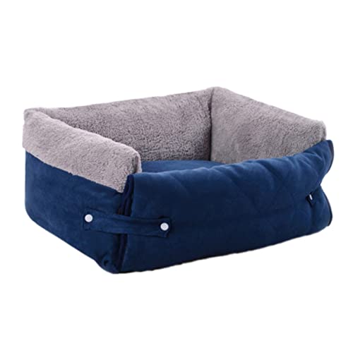 JUMPLAWN Multifunktionales Hundesofa Bett Für Kleine Und Mittelgroße Hunde Waschbar Mit Rutschfester Unterseite Blau Sorgt Für Wärme Und Komfort Im Haustierhaus von JUMPLAWN