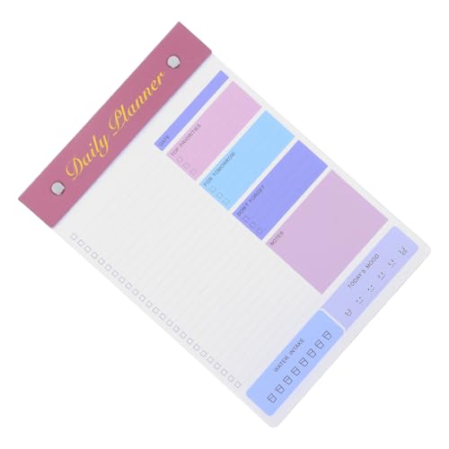 JUMPLAWN Kreativer Tagesplaner Notizblock Mit Abreißbaren Seiten Elegantes Notizbuch Für Büroorganisation to-do-Listen Und Tägliche Aufgaben Großer Rotweinfarbener Stil von JUMPLAWN