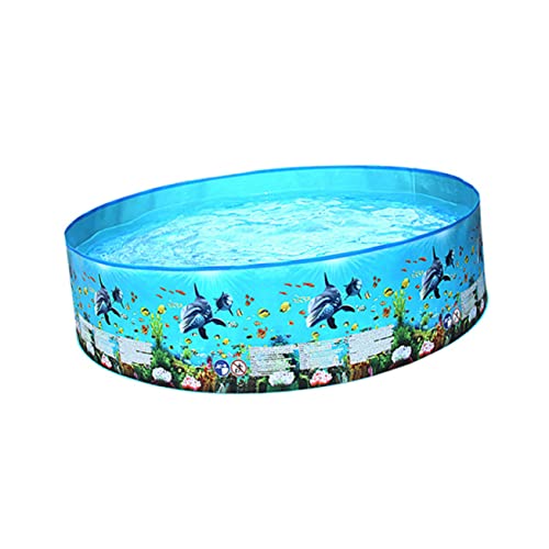 JUMPLAWN Outdoor Pool Bunter Runder PVC Hartplastik Planschbecken Wasserfestes Schwimmbecken für Geeignet für Abkühlen von JUMPLAWN