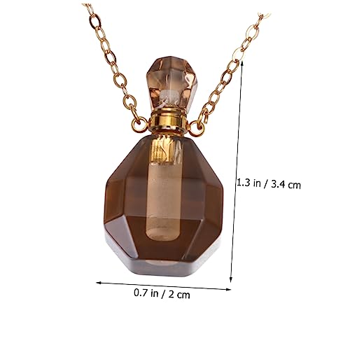 JUMPLAWN Parfümflasche Aus Natürlichem Kristallfluorit Mini-ölbehälter Hängeflasche Mit Metallkette Bunte Kristalldekor Für Damen Für Aromatherapie Und von JUMPLAWN