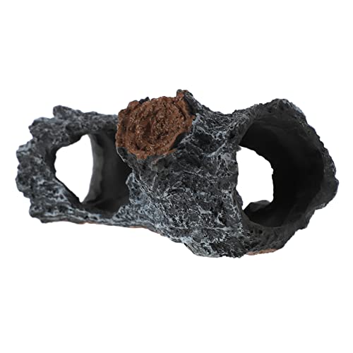 JUMPLAWN Reptilien Versteck Höhle aus Robustem Harz Dekorativer Baumstamm Unterschlupf für Eidechsen Schildkröten und Kleine Terrarientiere Naturnahes Terrarium Zubehör Langlebig und von JUMPLAWN