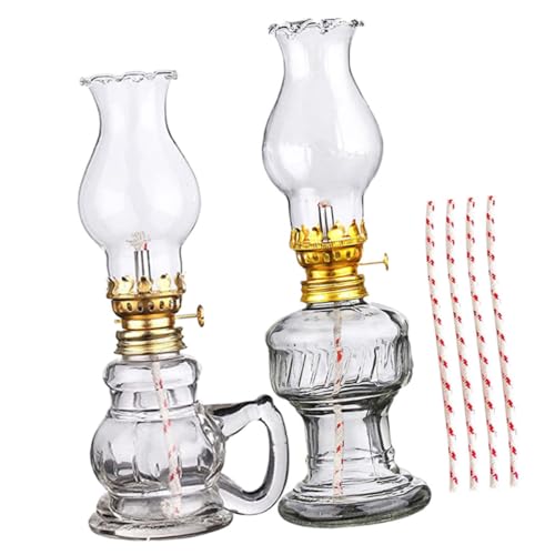 JUMPLAWN Retro Öl Lampe aus Glas und Vintage Petroleum Petroleumlampe für Innenräume Dekorative Nachttischleuchte mit Klarem Docht für Wohnzimmer Schlafzimmer Party und Notbeleuchtung JUMPLAWN Retro Öl Lampe aus Glas und Vintage Petroleum Petroleumlampe für Innenräume Dekorative Nachttischleuchte mit Klarem Docht für Wohnzimmer Schlafzimmer Party und Notbeleuchtung von JUMPLAWN