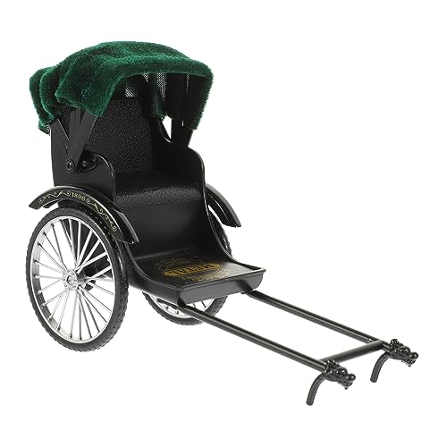 JUMPLAWN Rikscha-Modell Aus Vintage-Stil Simulations-Jinrikisha-Modell Retro-Dekoration Für Schreibtisch Heimdekoration Kreatives Prunkstück Figur-skulptur von JUMPLAWN