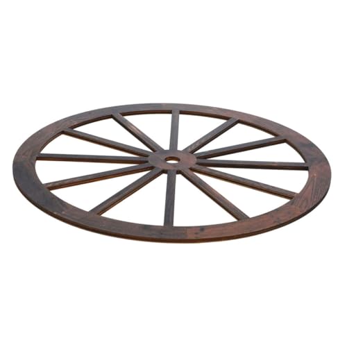 JUMPLAWN Rustikale Holz wagenrad Dekoration aus Massivem Holz Antikes Western Design Vintage Wandbehang für Garten Bar Garage und Rustikales Zuhause mit Natürlicher Holzmaserung von JUMPLAWN