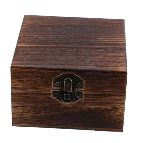 JUMPLAWN Rustikale Holzschatulle mit Deckel Vintage Schmuckaufbewahrung Kleine Truhe für Ringe und Erinnerungsstücke und Funktional für Kunsthandwerk und Heimdekoration von JUMPLAWN