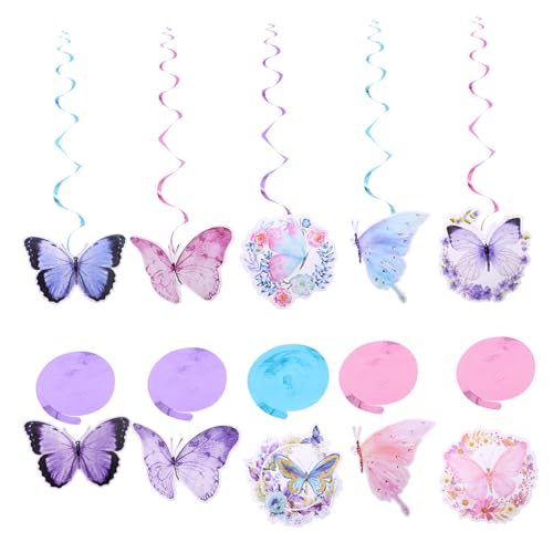 JUMPLAWN Schmetterling Deko Hängende Wirbel Für Gartenbanner Party-Ornamente Klassenzimmer Dekoration Teeparty Zubehör Frühlings-dekorationsset von JUMPLAWN