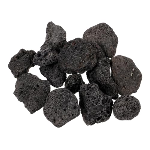 JUMPLAWN Schwarze Lava Steine für Aquarien und Garten Poröse Vulkangesteine zur Packung für Kreative Dekoration und Natürliche Filtration von JUMPLAWN