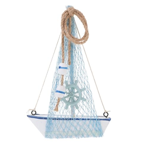JUMPLAWN Segelmodell Geformt Boot Küsten Dekorativ Mini-segelschiffe Skulptur Miniatur Nautische Wanddekoration Ornament Dekorationen Seemerkonte Klein Modern Holz von JUMPLAWN