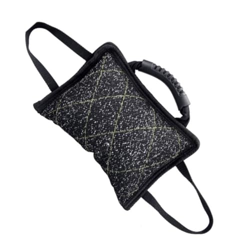 JUMPLAWN Unzerstörbares Jute Beißkissen mit Rutschfesten Griffen für Hunde Welpen Training und Interaktives Spiel Strapazierfähiges Beißspielzeug für Zerrspiele und Beißtraining Vielseitig von JUMPLAWN