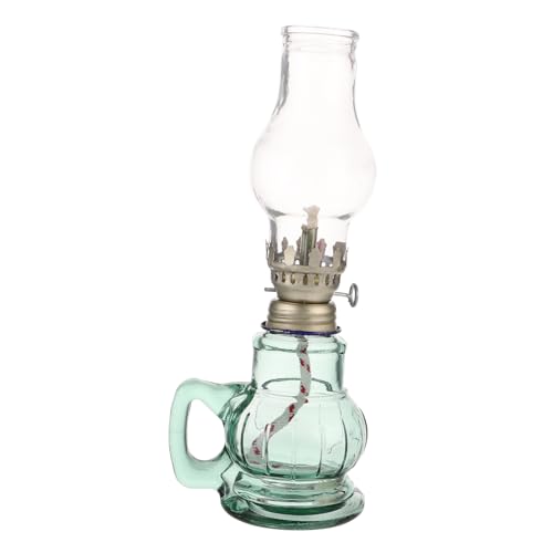 JUMPLAWN Vintage Petroleumlampe Aus Glas Für Dekoration Retro Glas Kerosinlampe Einfacher Docht Anzünden Sanftes Licht Genießen Passt in Küche Wohnzimmer Schlafzimmer von JUMPLAWN