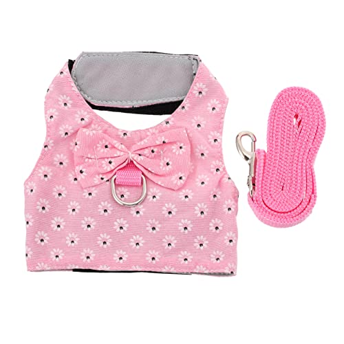 JUMPLAWN Vest Mit Leine Bequemer Und Stilvoller Outdoor-Geschirr Für Kleine Tiere Für Kaninchen Und Andere Kleintiere Mit Süßem Bogen-Design von JUMPLAWN