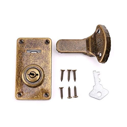 JUN-STORE Bronzeton Leder Koffer Buckle Box Vintage-Metall-Verschluss Antike Toggle Haspe Latch SENMIA von JUN-STORE