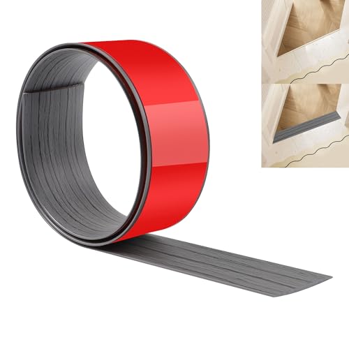 JUNART 100cm×5cm Bodenübergangsstreifen, Selbstklebende PVC-Bodenabdeckungsstreifen, Bodentür-Trennstreifen zum Verbinden von Bodenlücken, Teppich, Fliesen(Dunkelgraue Holzmaserung) von JUNART
