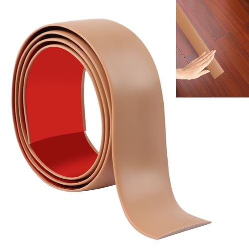 JUNART 100cm×5cm Laminatbodenbelag Schwelle Übergangsstreifen, selbstklebender Vinylbodenstreifen, Fliesen oder Teppich Kanten Übergangsverkleidung(Braun) von JUNART