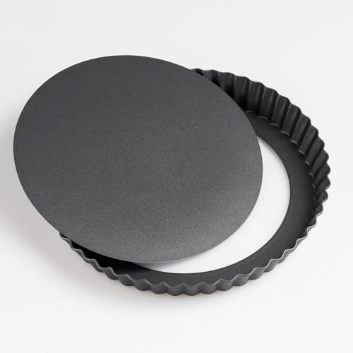 JUNART 20cm Backform, runde antihaftbeschichtete Tarteform mit abnehmbarem Boden, Spülmaschinenreiniger, Pizzablech, Kuchenform von JUNART