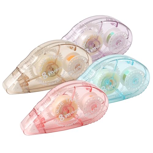 JUNART Doppelseitiges Klebeband-Roller, 0,8 cm x 26,7 m, Klebeband-Roller für Bastelarbeiten, Scrapbooking, transparentes Klebeband, perfekt für Studenten, Büro, Schule, Heimbedarf, 4 Stück JUNART Doppelseitiges Klebeband-Roller, 0,8 cm x 26,7 m, Klebeband-Roller für Bastelarbeiten, Scrapbooking, transparentes Klebeband, perfekt für Studenten, Büro, Schule, Heimbedarf, 4 Stück von JUNART