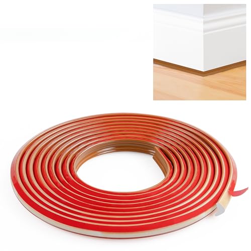 JUNART TPE Sockelleiste, flexible Dichtungsleiste, selbstklebende Kantenleiste für Wände, Decken, Eckdekorationen, Arbeitsplatten, Böden, Fliesenkanten(12×9mm,300cm,Braun) von JUNART
