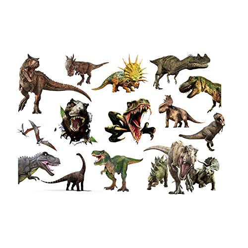 Dinosaurier Motive 3D Wandtattoos, 3D Wandsticker Kinderzimmer Dinosaurier Wandtattoo, für Kinder Schlafzimmer Jungen Mädchen (WL010) von JUNBAOYYDS