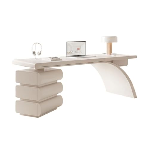 Computertisch Cremefarbener Windschreibtisch, kleiner französischer leichter Luxus-Schreibtisch aus Massivholz, moderner, schlichter Damenschreibtisch Schreibtisch für Homeoffice(160x70x75cm) von JUNCHENG1008