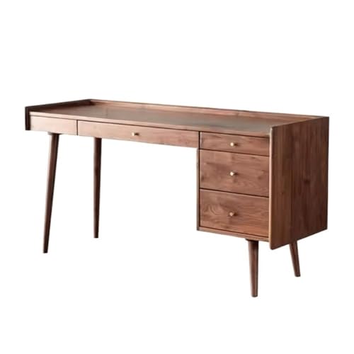 Computertisch Walnut Wood Laptop Desk Writing with Storage, Modern Home Office Workstation with 4 Drawers Schreibtisch für Homeoffice(S) von JUNCHENG1008