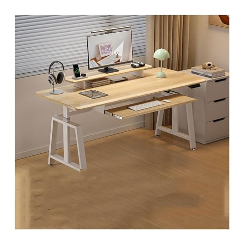 JUNCHENG1008 Computertisch Intelligenter elektrischer Hubtisch Büro Computertisch Stehtisch for Zuhause Gaming-Tisch Schreibtisch für Homeoffice(Yellow,160 * 70 * 66-95CM) von JUNCHENG1008