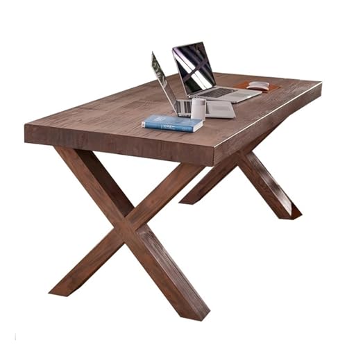 JUNCHENG1008 Computertisch Schreibtisch aus Massivholz, rustikaler Arbeits- und Bürotisch, moderner Schlichter Stil, ideal for Essen, Lernen Schreiben Schreibtisch für Homeoffice(M) von JUNCHENG1008